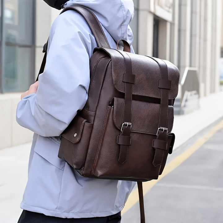 Spacious men's commuter laptop bag with multiple compartments, ideal for work and daily essentials.
