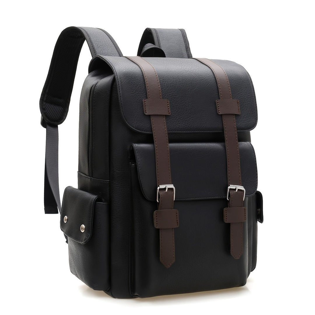 Man wearing a comfortable large capacity commuter backpack, great for daily carry & travel needs.