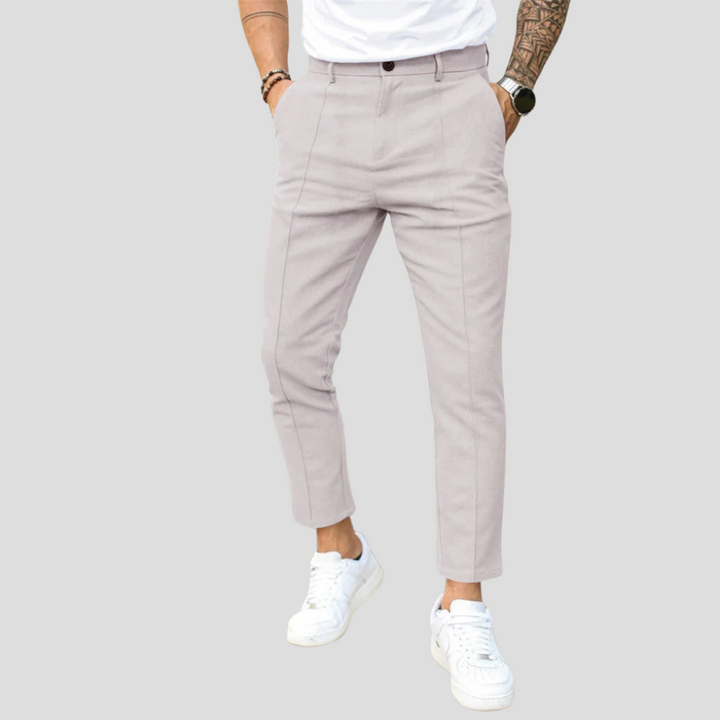Men's casual leisure trousers, straight-leg design with elastic waist. Ultimate comfort for everyday & smart-casual looks.