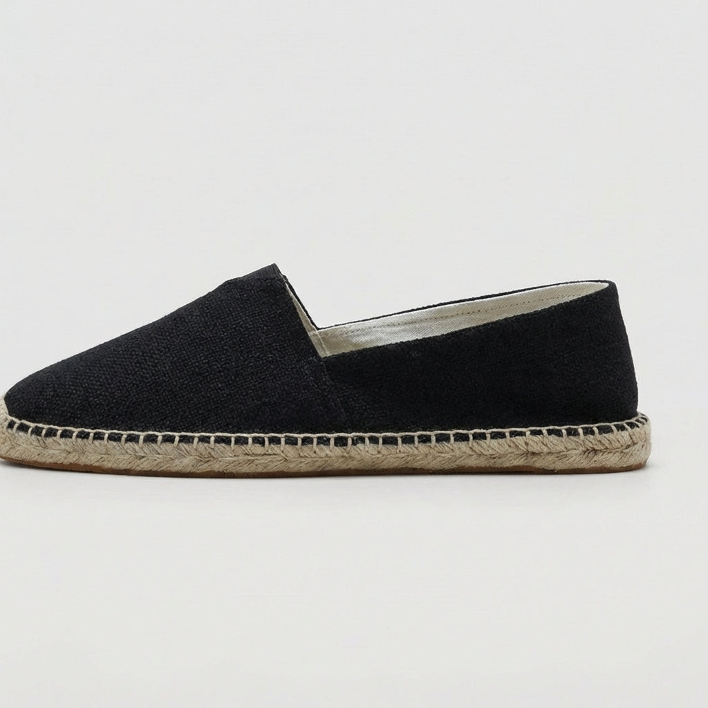 Breathable men's slip-on espadrilles. Comfortable summer loafers designed for easy wear and all-day comfort.