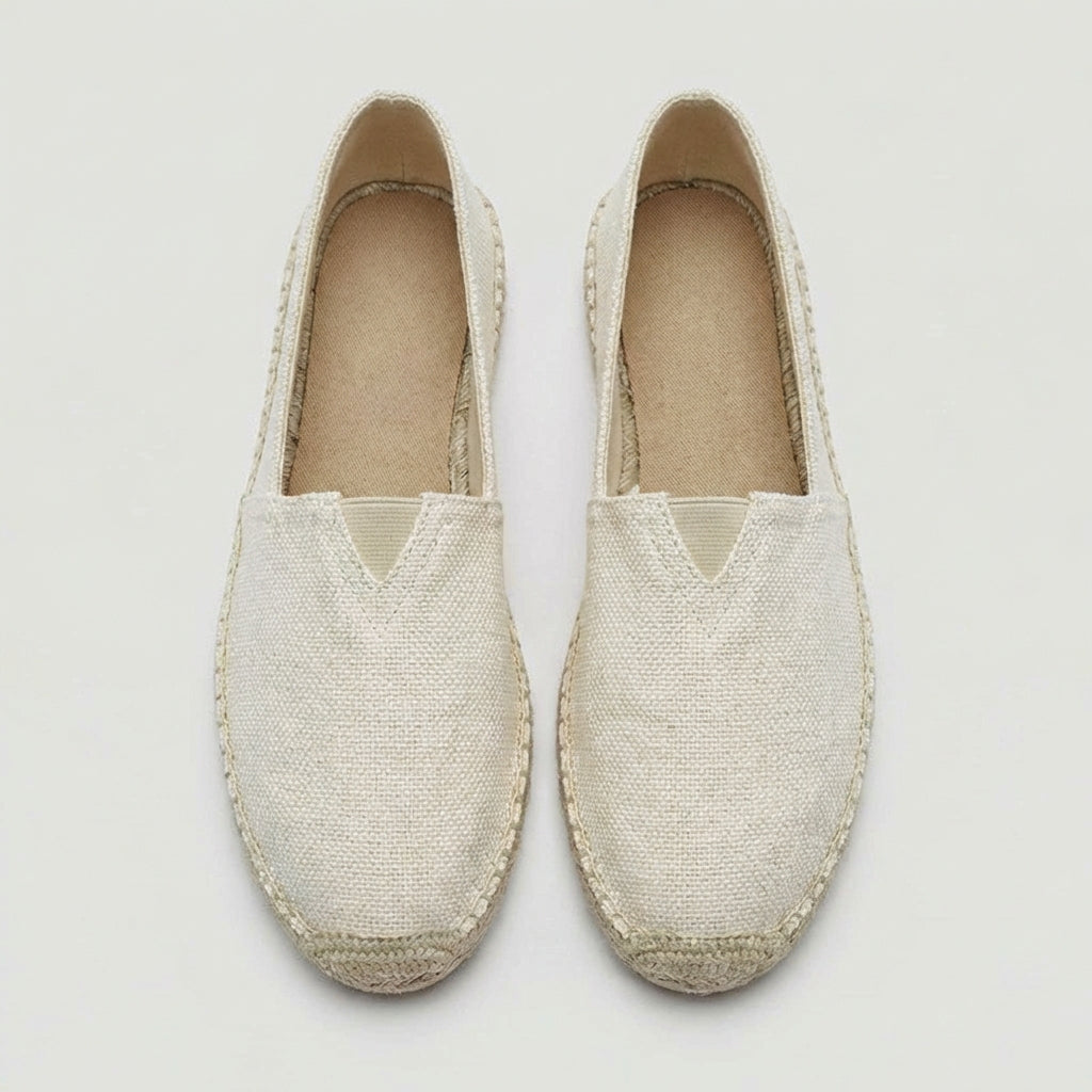 Black men's hemp slip-on espadrille loafers, the ultimate breathable summer shoe for comfort and casual style.