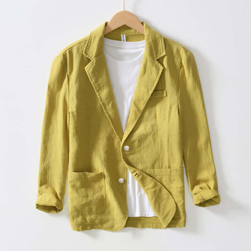 Lightweight men's all-season blazer. Comfortable, versatile smart casual jacket, ideal for office & travel outerwear.