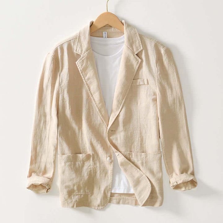 Stylish men's lightweight all-season blazer, a versatile modern fit jacket perfect for smart casual & office fashion.