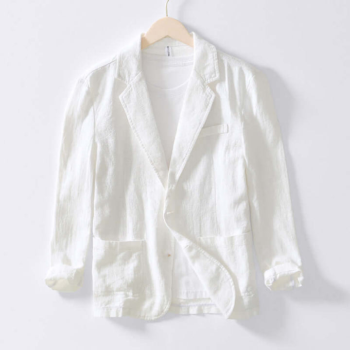 Men's travel-friendly lightweight all-season blazer. Versatile smart casual jacket, essential for modern office wear.