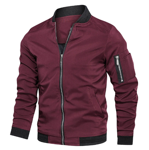 Comfortable men's lightweight bomber jacket, a versatile outerwear choice for modern everyday style in spring & fall.