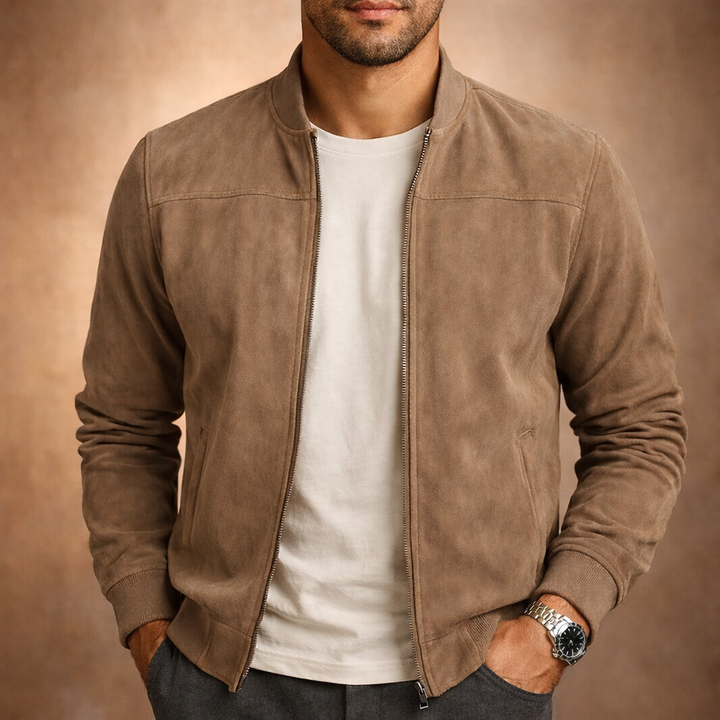 Men's lightweight bomber jacket in classic style, perfect for smart casual outerwear.