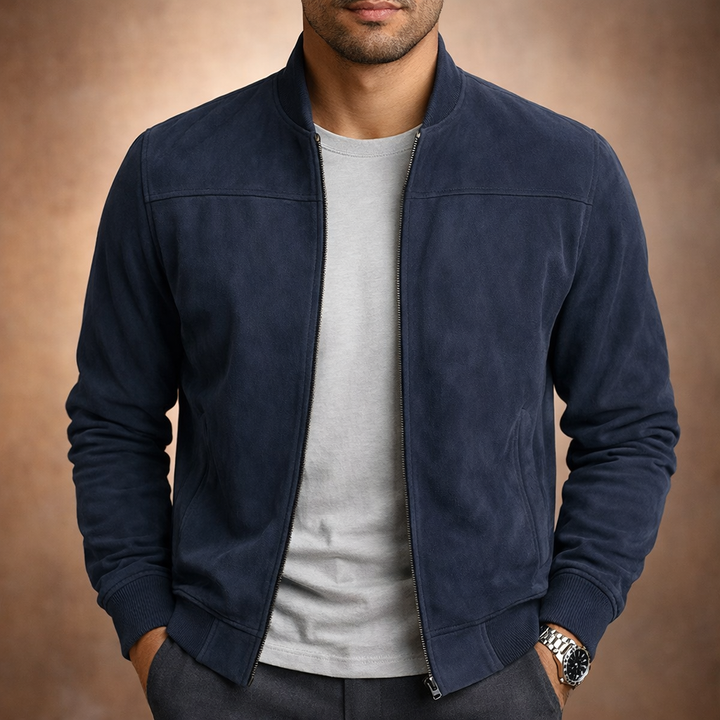 Classic men's lightweight bomber jacket for a comfortable and smart casual outerwear option.