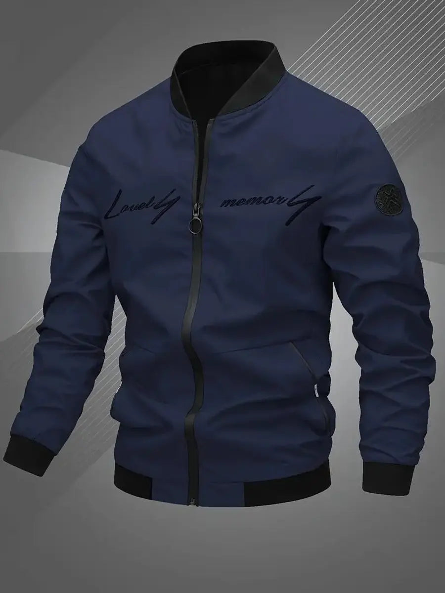 Versatile men's lightweight bomber jacket, a must-have stylish zip-up casual outerwear.