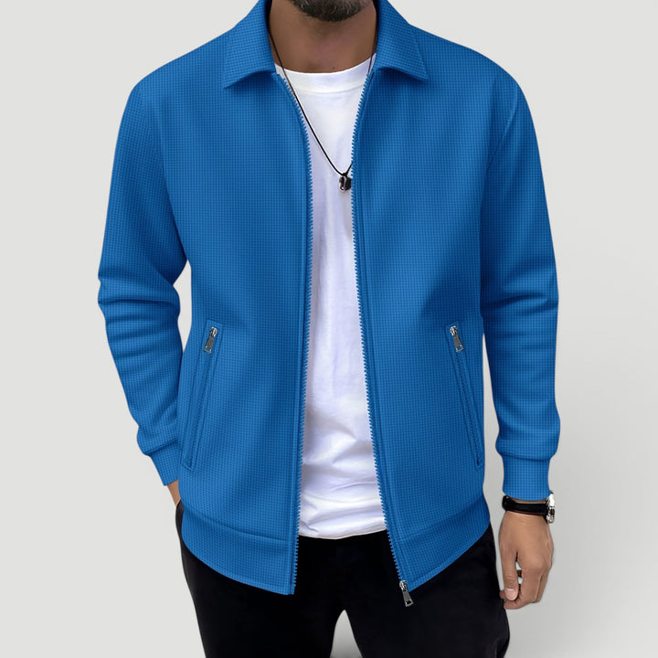 Breathable men's lightweight jacket for everyday wear. Versatile zip-up outerwear, perfect for spring/autumn.