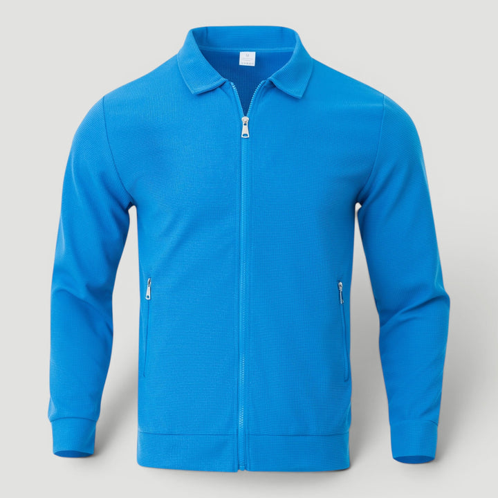 Stylish men's gray breathable lightweight jacket. Ideal smart casual outerwear for versatile spring & fall looks.