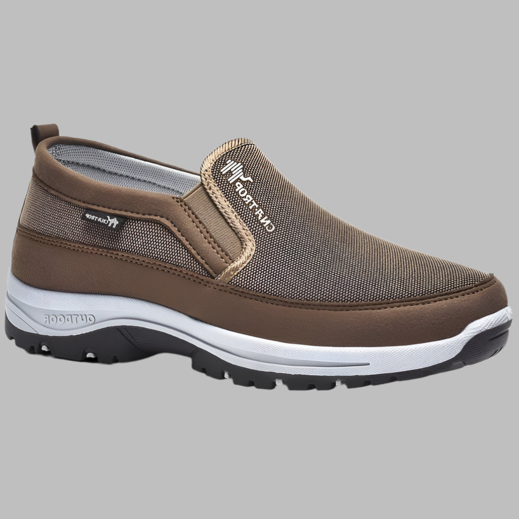 Breathable men's athletic sneakers offering foot support, anti-slip traction, and lightweight comfort for daily walks.