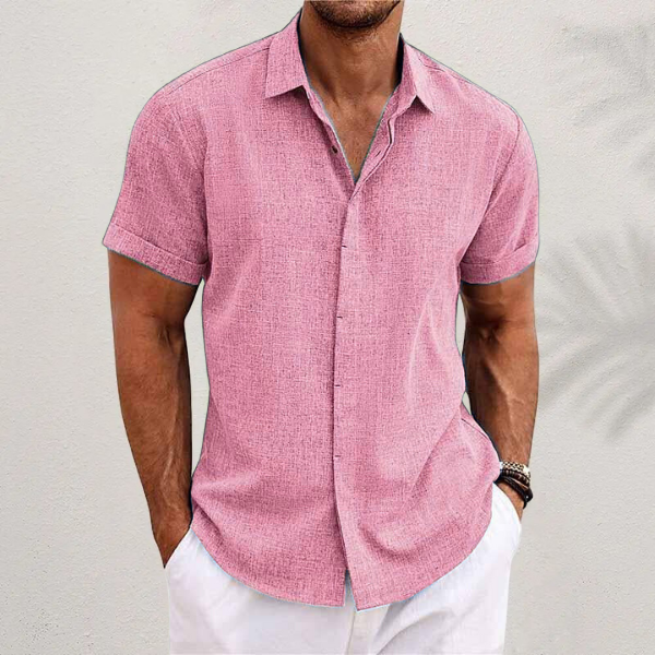 Lightweight men's short sleeve Oxford shirt, a summer casual essential.
