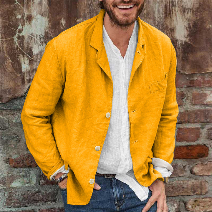 Summer-friendly breathable men's casual blazer, ensuring effortless style for modern everyday wear.