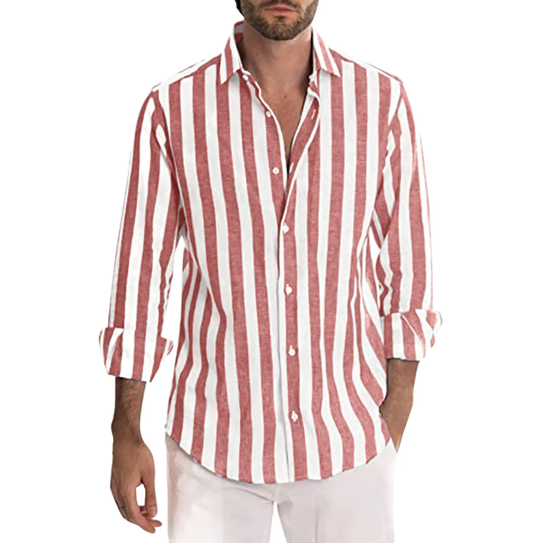Breathable men's gray casual button-down shirt, lightweight design for ultimate comfort in summer men's fashion.