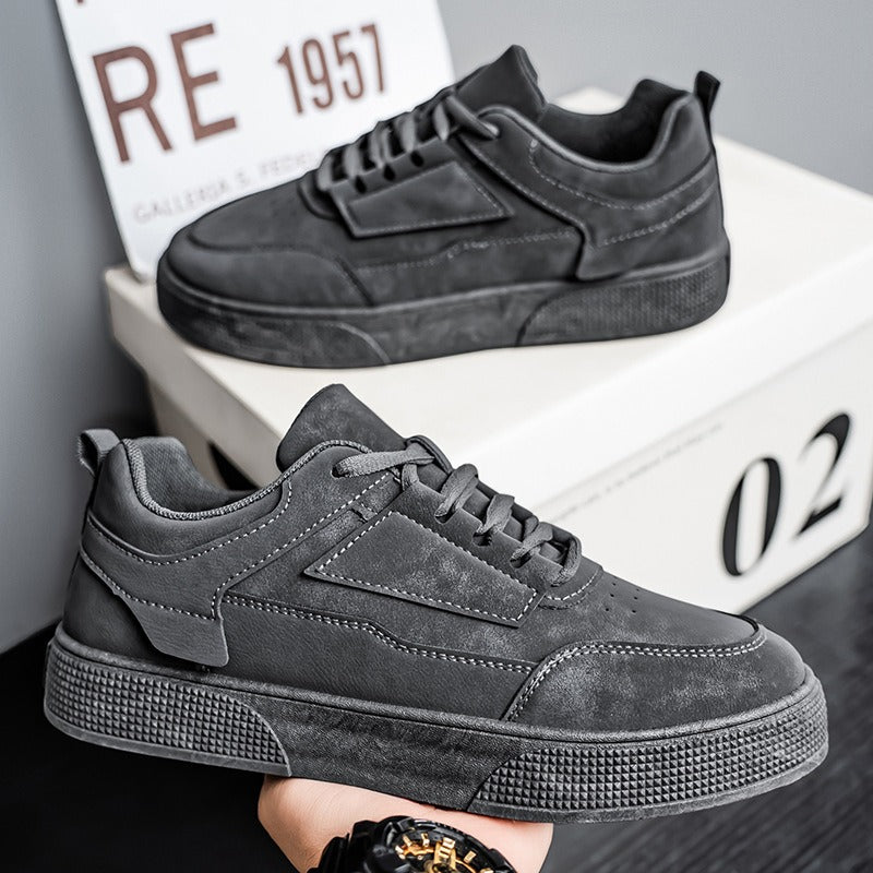 Men's lightweight casual sneakers in gray for all-day comfort & style. Perfect everyday minimalist footwear.