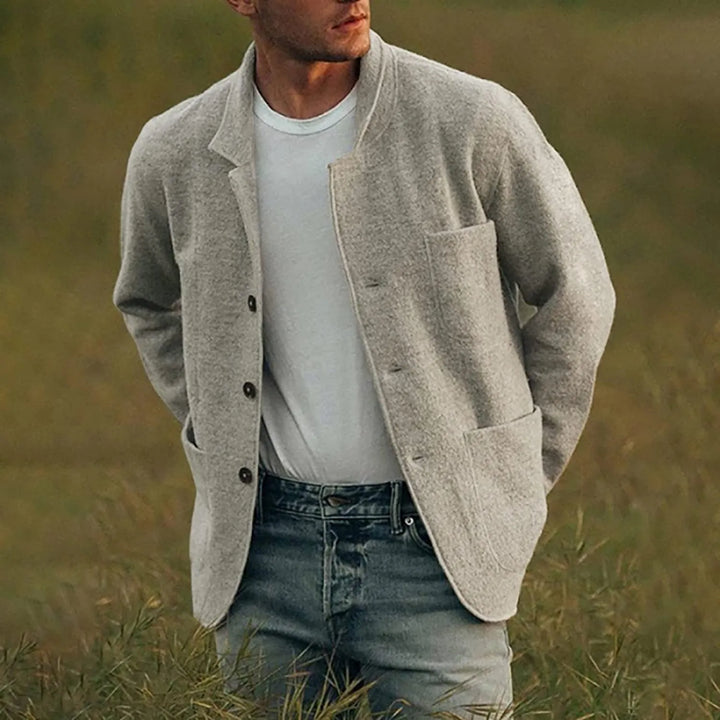 Men's lightweight everyday blazer, smart casual with ample utility pockets and classic collar.