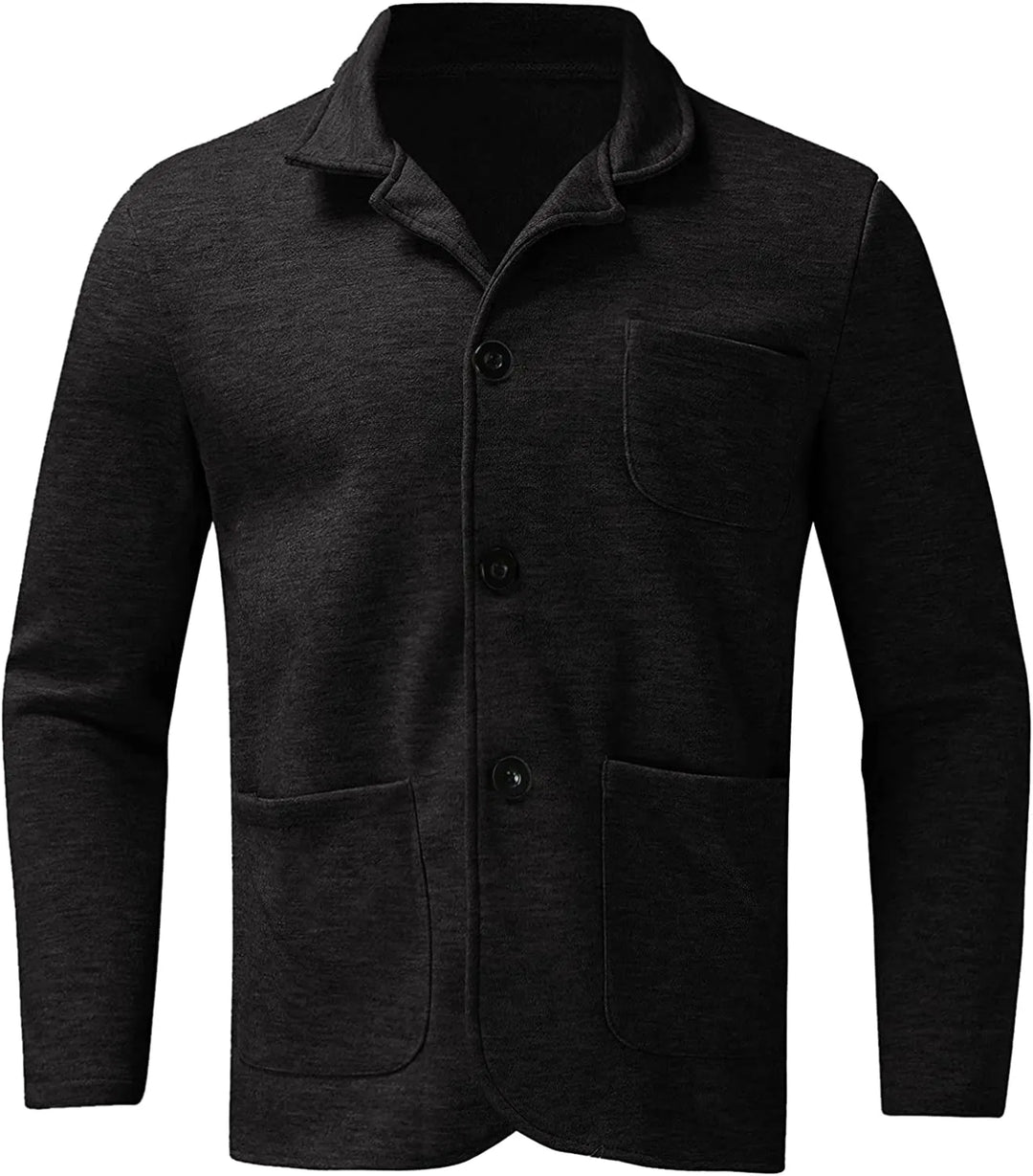 Stylish men's business casual blazer, lightweight for everyday use, with multiple discreet pockets.