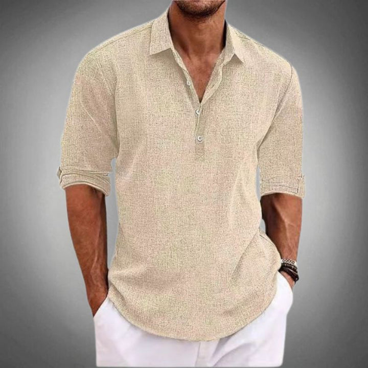 Stylish men's short sleeve polo shirt for smart casual summer outfits. Effortless & lightweight for daily wear.
