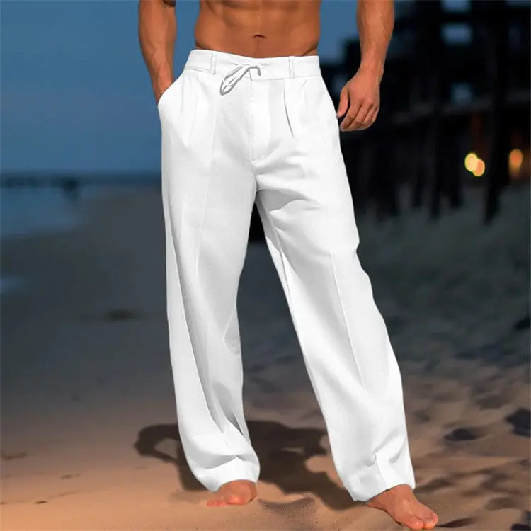 Men's lightweight relaxed fit drawstring trousers for ultimate everyday comfort and versatile casual wear.