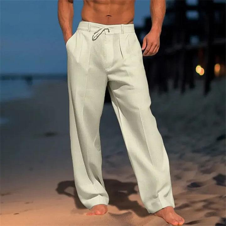 Comfortable men's relaxed fit drawstring pants, ideal for versatile summer style and everyday casual fashion.