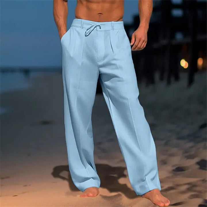 Men's comfortable lightweight drawstring trousers with relaxed fit, perfect for versatile fashion and daily wear.