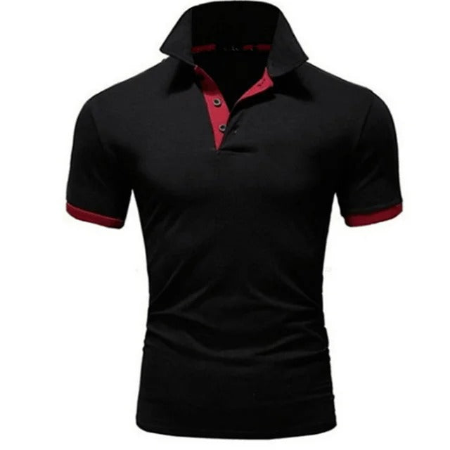 New men's casual short sleeve polo, ideal for resort wear. Lightweight, breathable, and comfortable summer top.