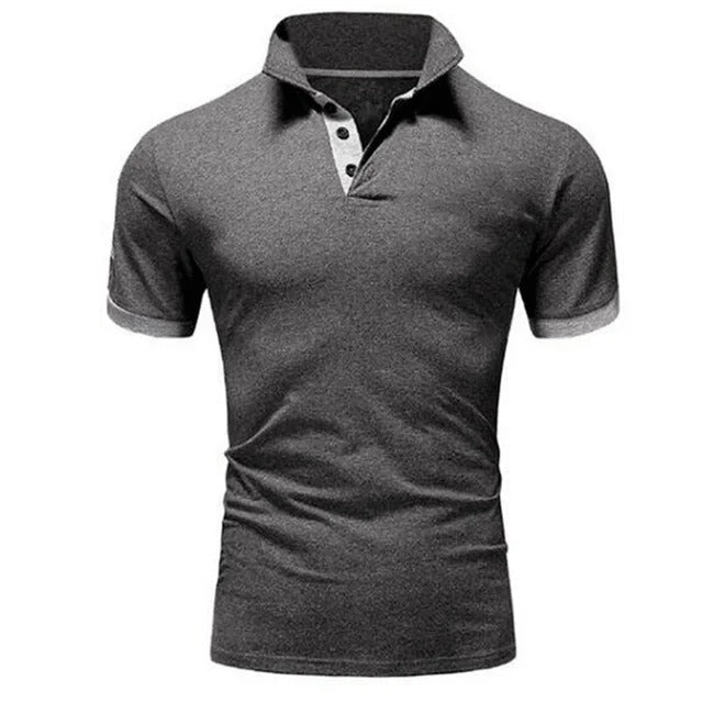 Classic men's resort polo shirt. Lightweight summer top with breathable, comfortable short sleeves.