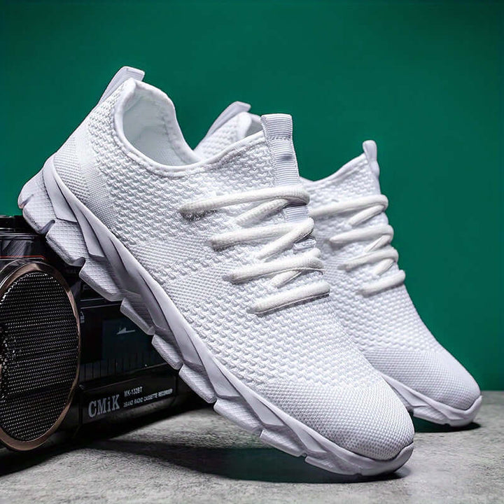 Breathable, cushioned men's running shoes; lightweight athletic footwear for comfort & peak performance.