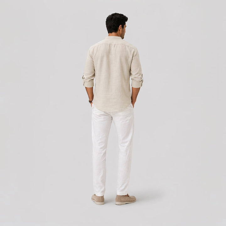 Breathable men's lightweight Henley shirt, perfect short-sleeve top for airy spring and summer comfort.