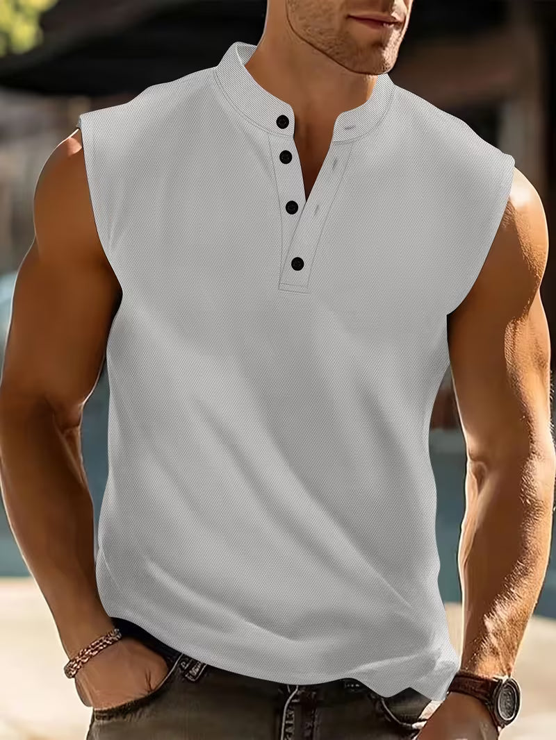 Men's lightweight sleeveless t-shirt, breathable & comfortable for casual or activewear.
