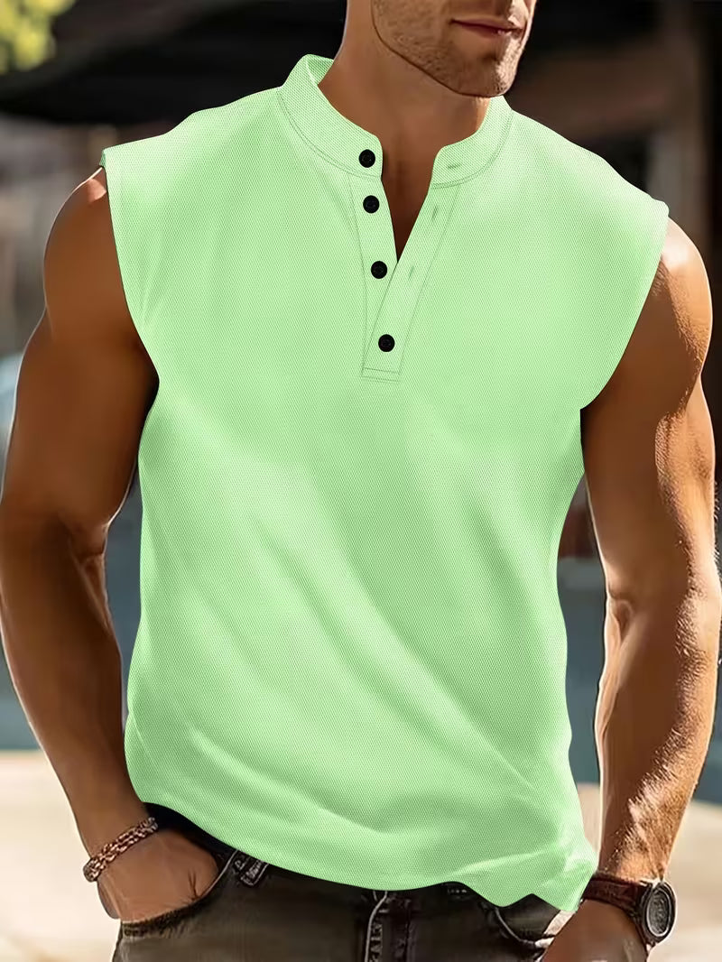 Summer men's sleeveless t-shirt, loose fit and breathable for ultimate comfort.