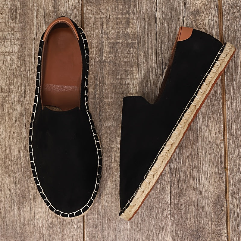 Comfortable men's lightweight espadrille loafers, ideal casual slip-on footwear for warm weather.