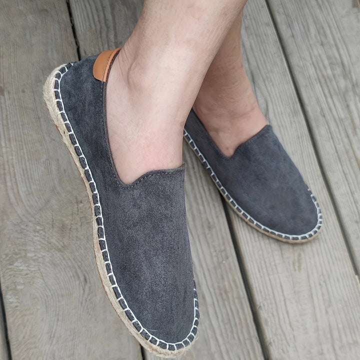 Breathable men's lightweight espadrille loafers, essential summer slip-on shoes for relaxed wear.