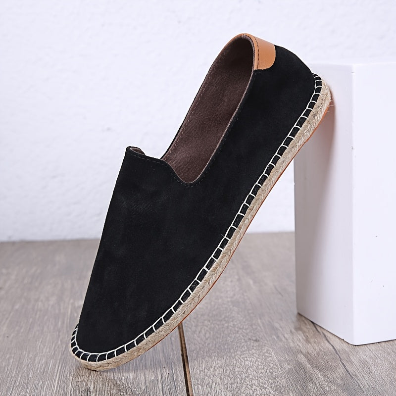 Easy-wear men's espadrille loafers. Comfortable slip-on design, perfect casual summer beach shoes.