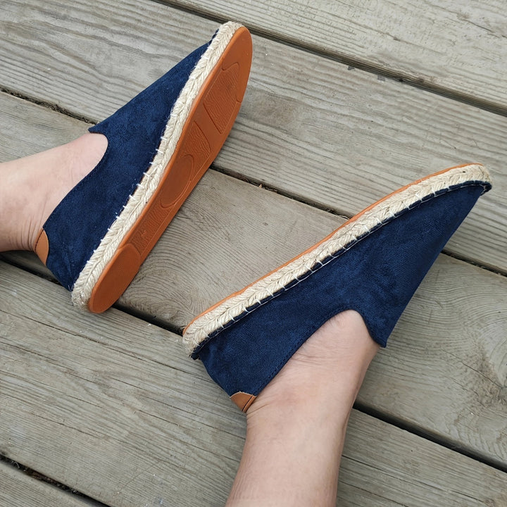 Fashionable men's espadrille loafers, lightweight slip-ons for summer comfort and stylish casual looks.