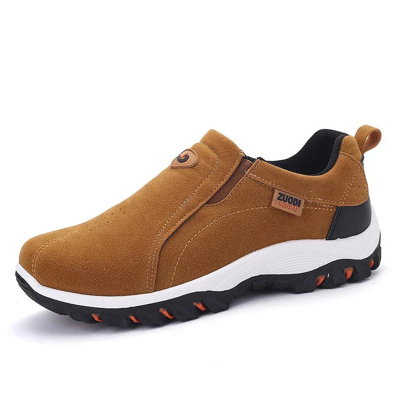 Athletic-inspired men's slip-on sneakers, lightweight and breathable for all-day comfort.