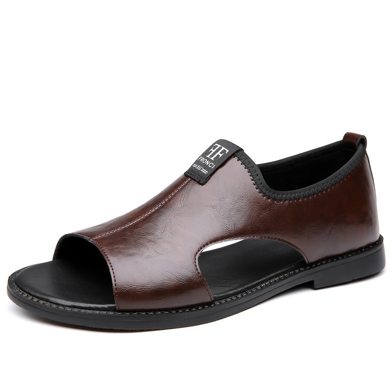 Casual men's summer sandals, easy slip-on style, lightweight with breathable cutouts for warm weather comfort.