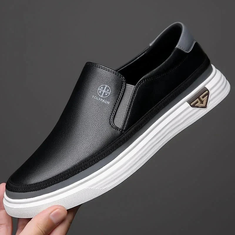 Everyday men's footwear: lightweight, comfortable slip-on trainers.