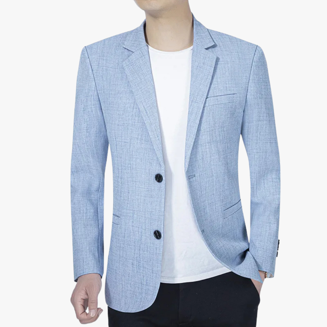 Comfortable lightweight spring blazer for men. Stylish and versatile for business casual outfits.