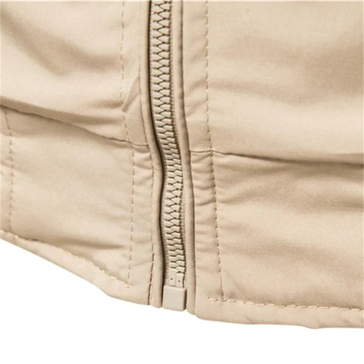 Sleek men's lightweight bomber jacket with clean lines, showcasing its modern summer style.