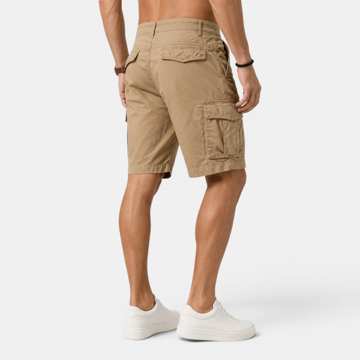 Men's summer multi-pocket cargo shorts, lightweight construction, perfect for casual and active use.