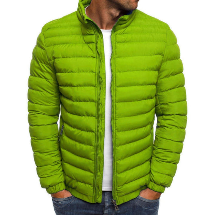 Breathable men's summer jacket, full view. Lightweight outerwear for stylish men.