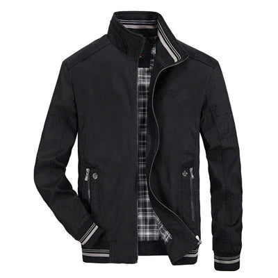 Comfortable men's lightweight travel jacket. Breathable windbreaker with zipper for summer & spring adventures.