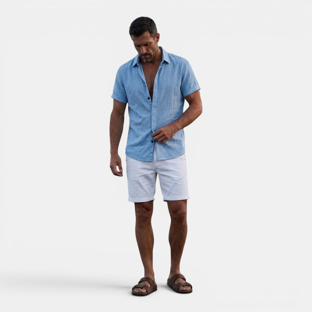 Everyday comfort men's shirt, lightweight and breathable, short sleeve, great for summer fashion.