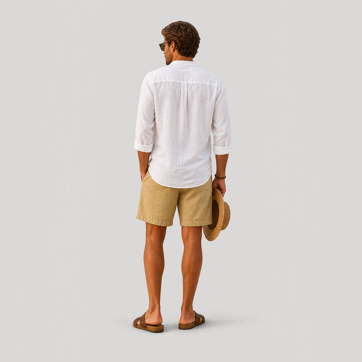 Man enjoying outdoors in lightweight summer shorts, perfect casual style & ultimate comfort for warm weather apparel.