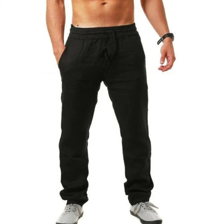 Relaxed fit men's summer trousers, ideal for casual wear, providing comfort & effortless everyday style.
