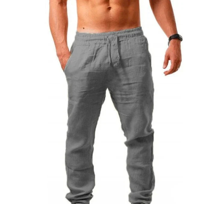 Men's summer trousers, lightweight and breathable for relaxed comfort during warm weather & casual outings.