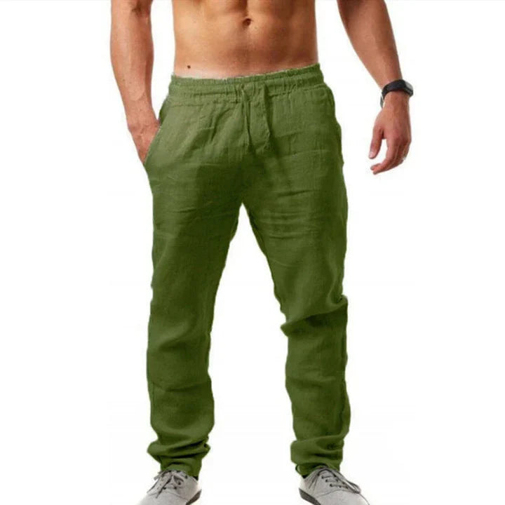 Relaxed men's summer pants, lightweight and breathable for comfortable vacation or everyday casual wear.