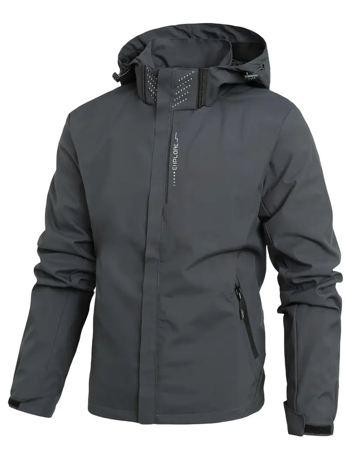 Versatile men's fall jacket, lightweight, water-resistant, & windproof for everyday comfort.