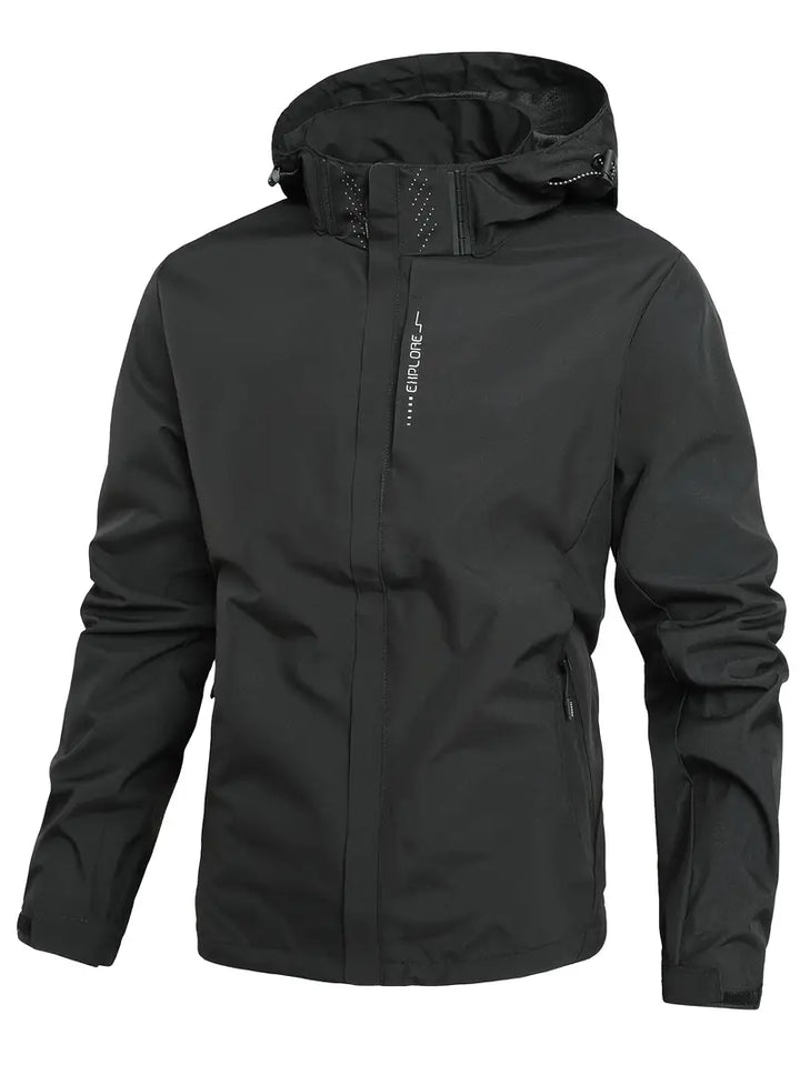 Men's everyday zip-up jacket, lightweight, water-resistant, & breathable for active outdoor use.
